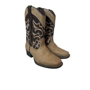 Rodeo Ropers Heritage Cowboy Boots Square Toe Brown Size 1 M Western